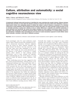 Culture, attribution and automaticity: a social