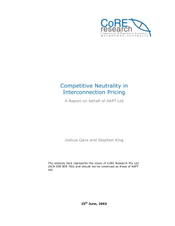 Competitive Neutrality in Interconnection Pricing