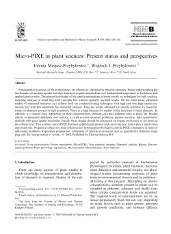 Micro-PIXE in plant sciences: Present status and perspectives