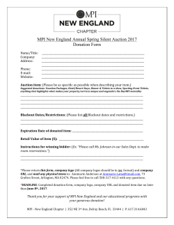 MPI New England Annual Spring Silent Auction 2017