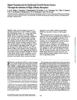 Signal Transduction by Epidermal Growth Factor Occurs Through