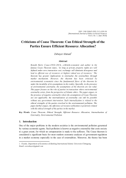 Criticisms of Coase Theorem - Centre for Research on Islamic