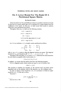 On A Lower Bound For The Rank Of A