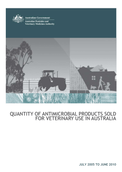 Quantity Of Antimicrobial Products Sold For Veterinary Use In Australia