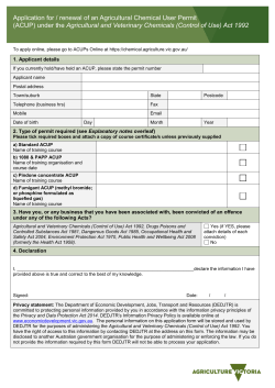 Application for an Agricultural Chemical User Permit (ACUP)