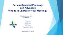 Person Centered Planning: Self Advocacy and Student Led Meetings
