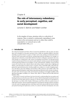 The role of intersensory redundancy in early perceptual, cognitive, and