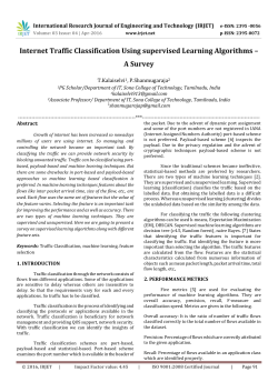 Internet Traffic Classification Using supervised Learning Algorithms