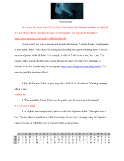 Cryptography First show this scene from The Da Vinci