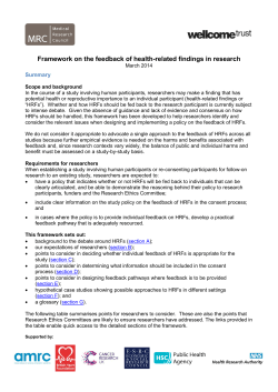 Framework on the feedback of health-related