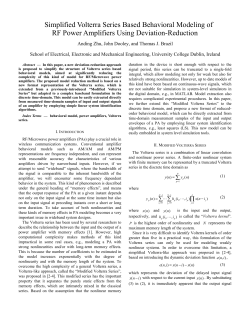 Simplified Volterra Series Based Behavioral Modeling of RF Power