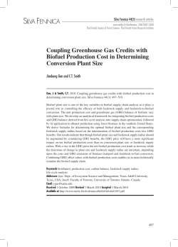 Coupling greenhouse gas credits with biofuel production cost in
