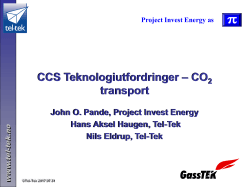 CCS Teknologiutfordringer &ndash; CO2 transport