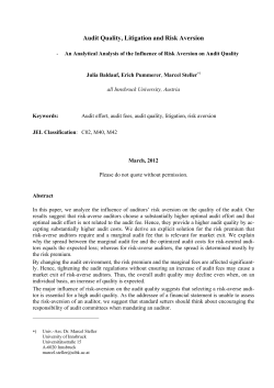Audit Quality, Litigation and Risk Aversion
