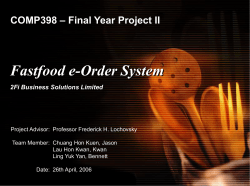 COMP398 &ndash; Final Year Project II