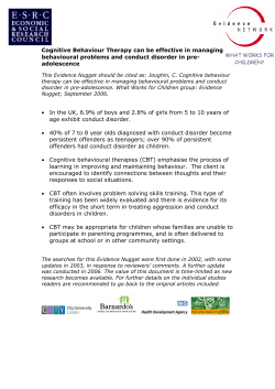 Cognitive Behaviour Therapy can be effective in managing