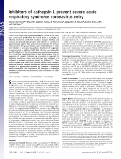 Inhibitors of cathepsin L prevent severe acute