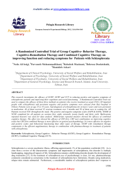 A Randomized Controlled Trial of Group Cognitive