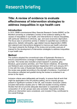 Evaluating strategies to address eye health inequalities briefing