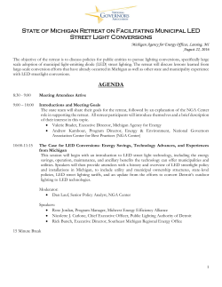 State of Michigan Retreat on Facilitating Municipal LED Street Light