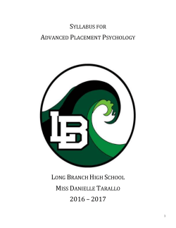 AP Psychology Syllabus 2016-2017
