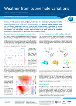 Ozone hole and atmospheric circulation Ozone correlations with