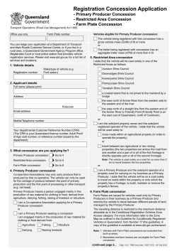 Registration Concession Application