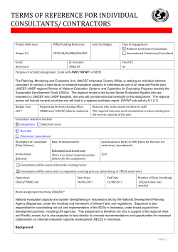 TERMS OF REFERENCE FOR INDIVIDUAL CONSULTANTS