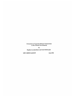 Evaluation of Capacity Release Transactions in the Natural Gas