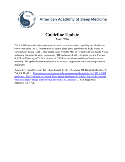 The Treatment of Central Sleep Apnea Syndromes in Adults