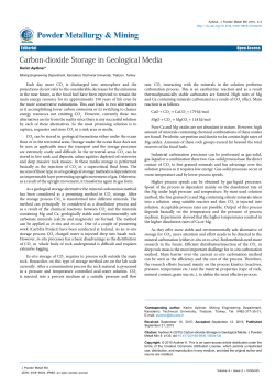 Carbon-dioxide Storage in Geological Media