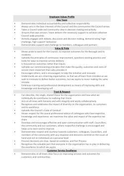 Employee Values Profile One Team &bull; Demonstrates individual