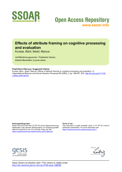Effects of attribute framing on cognitive processing and