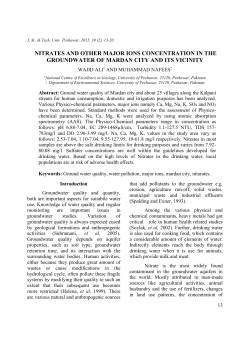 nitrates and other major ions concentration in the groundwater of