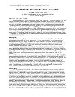 DEADLY DIATOMS: THE LATEST ON HARMFUL ALGAL BLOOMS