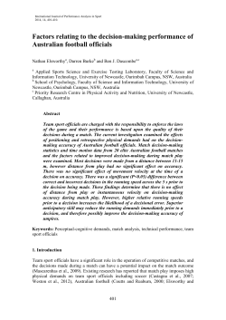 Factors relating to the decision-making performance of Australian