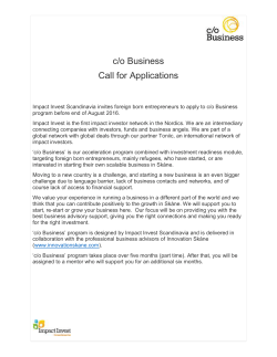 application form - Impact Invest Scandinavia