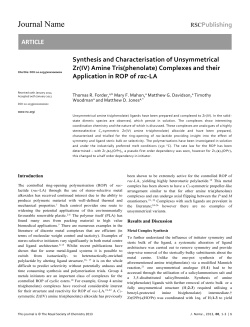 Synthesis and Characterisation of