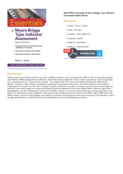 Essentials of Myers-Briggs Type Indicator Assessment Online