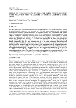 1 effect of feed processing on volatile fatty acid production rates