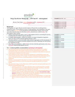 Drug Class Review Monograph &ndash;- GPI Class 83