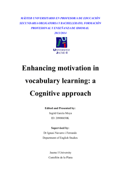 Enhancing motivation in vocabulary learning: a Cognitive approach