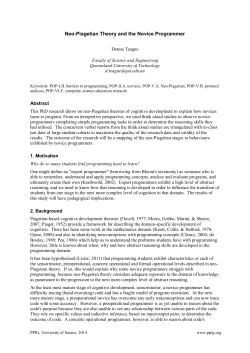 Neo-Piagetian Theory and the Novice Programmer