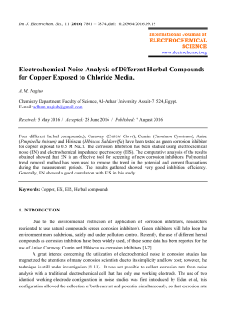 Electrochemical Noise Analysis of Different Herbal Compounds for