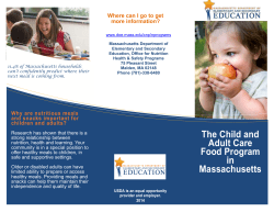 CACFP programs in Massachusetts - Massachusetts Department of