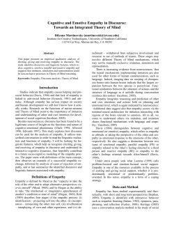 Cognitive and Emotive Empathy in Discourse