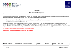 TDI-RA-041 Risk Assessment: Oxygen Gas Scope Oxygen behaves