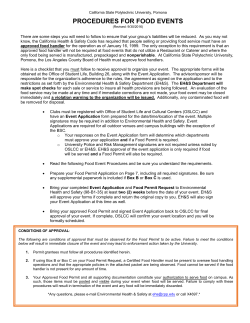 Food Event Application Form