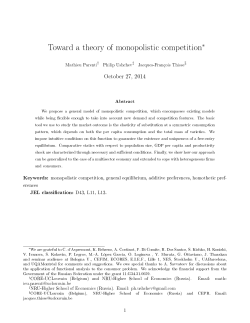 Toward a theory of monopolistic competition