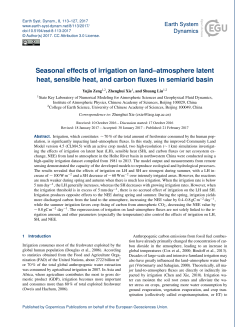Seasonal effects of irrigation on land&ndash;atmosphere latent heat